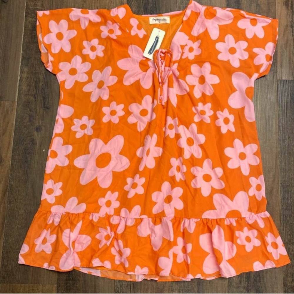New S Impressions Floral Shirt Dress
